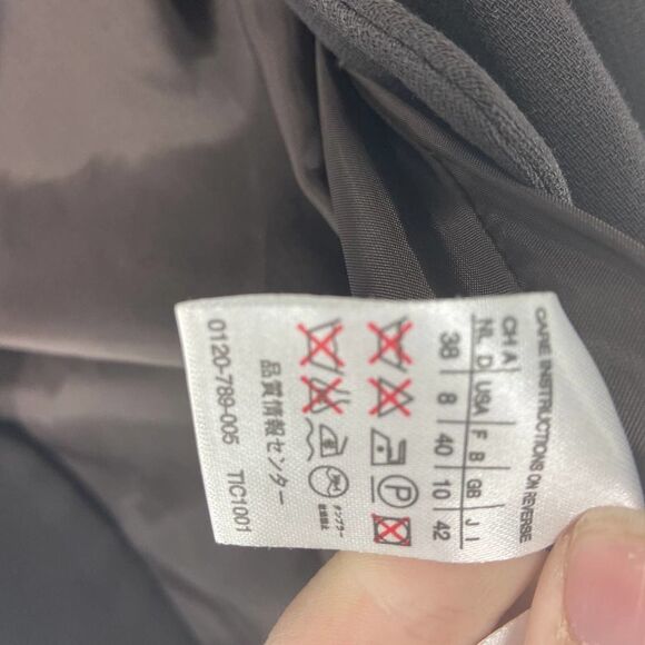 MaxMara Strong Shoulder Black wool notch collar Single Button Blazer womens 8 - Picture 4 of 7